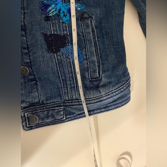 Anthropologie Pilcro and the Letterpress Denim Floral Embroidered Beaded… - Picture 7 of 11
